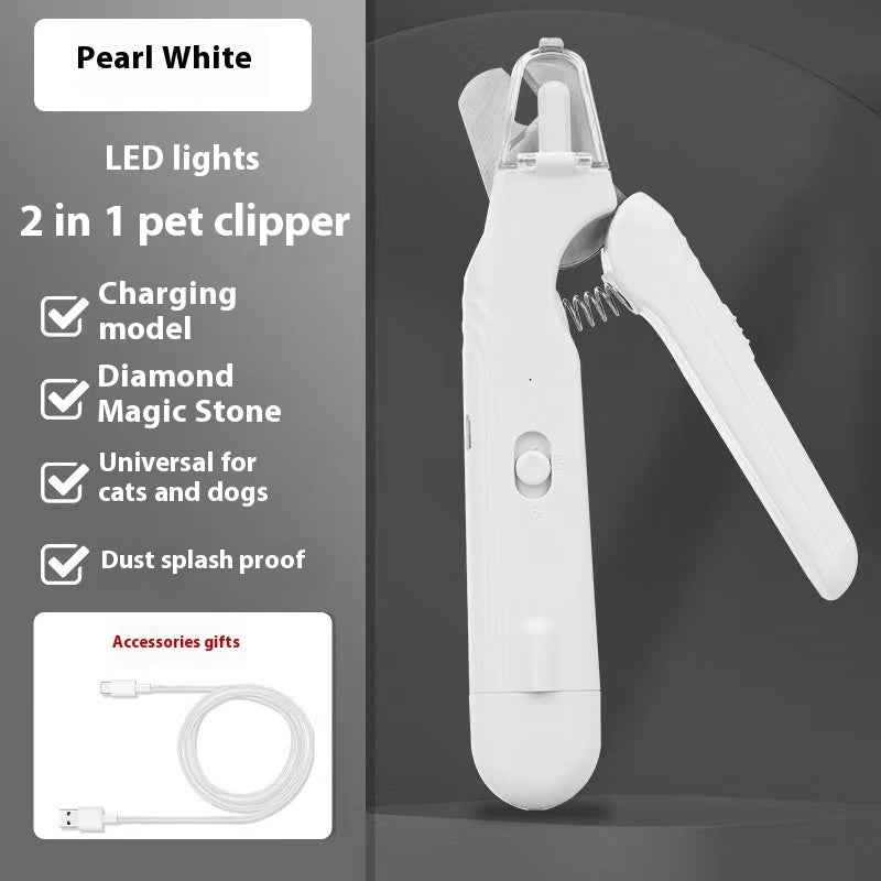 2-in-1 Dog & Cat Nail Clippers with LED Light & Nail Grinder