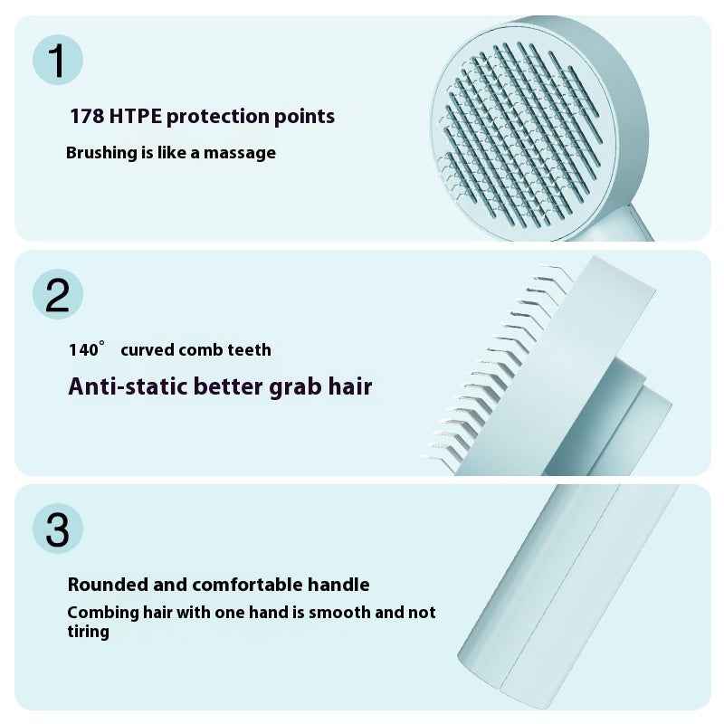 Self-Cleaning Dog & Cat Slicker Brush – Pet Hair Remover & Comb