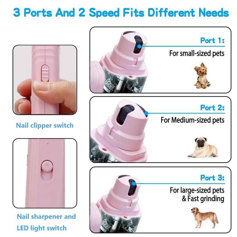 2-in-1 Dog & Cat Nail Clippers with LED Light & Nail Grinder