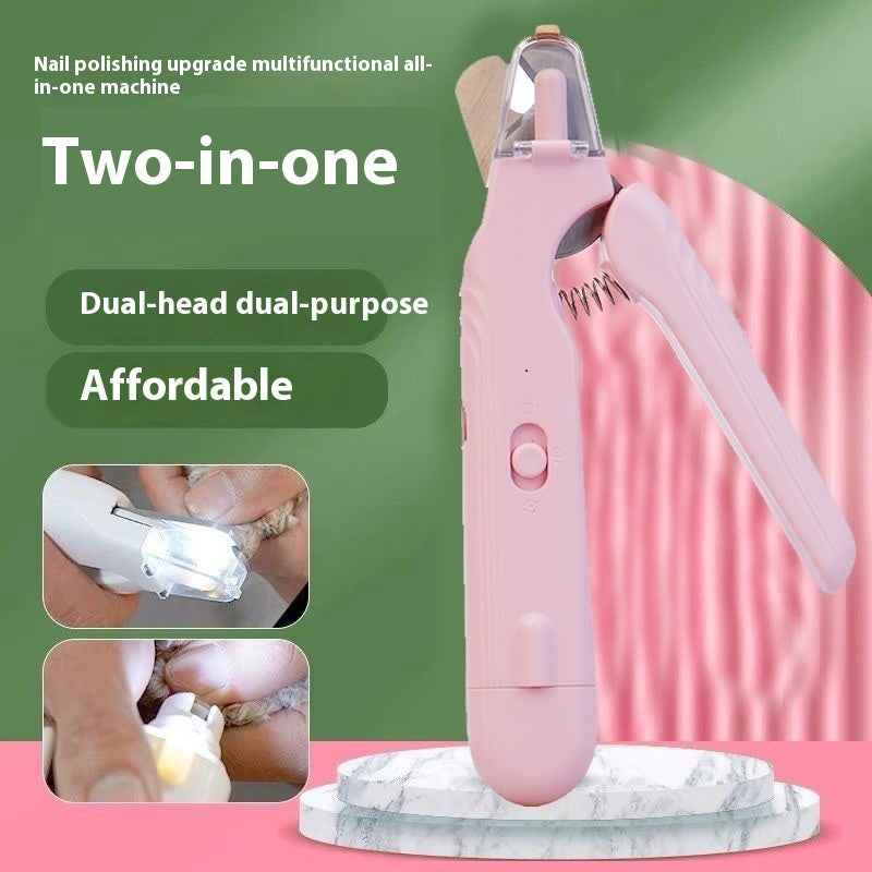 2-in-1 Dog & Cat Nail Clippers with LED Light & Nail Grinder