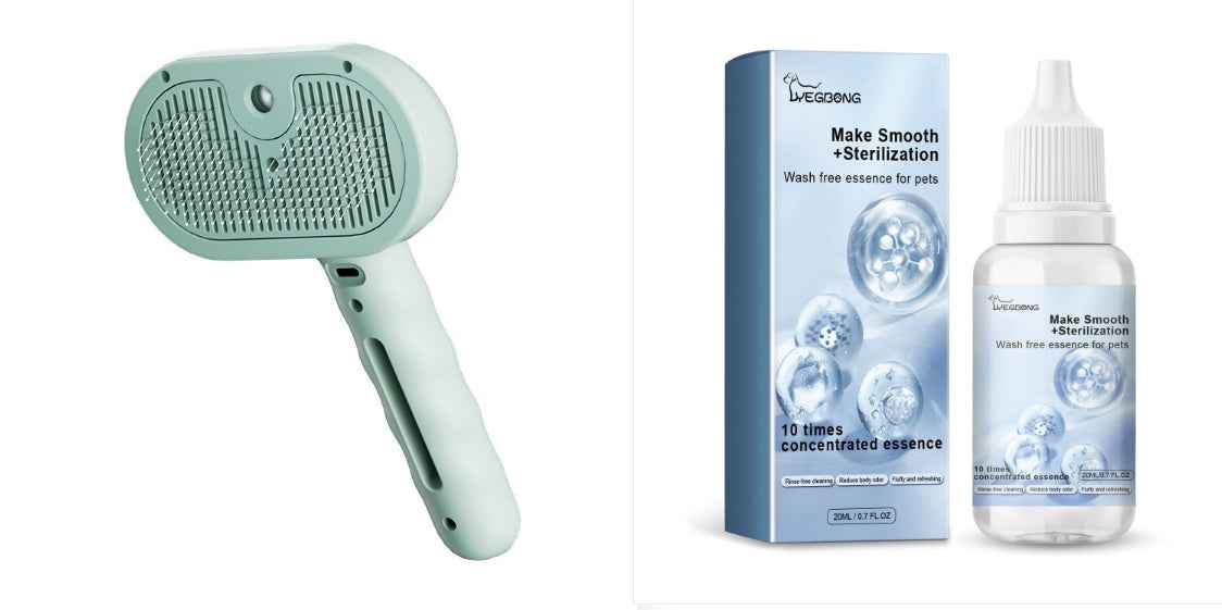 Waterless Spray Pet Grooming Comb – Dog & Cat Hair Remover Brush