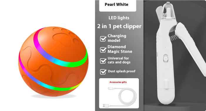 2-in-1 Dog & Cat Nail Clippers with LED Light & Nail Grinder