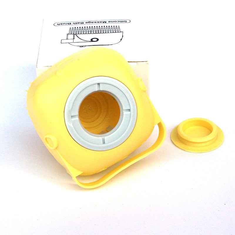 Silicone Dog Bath Brush with Shampoo Dispenser  Pet Massage Scrubber