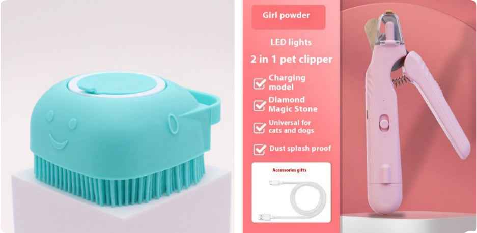 2-in-1 Dog & Cat Nail Clippers with LED Light & Nail Grinder