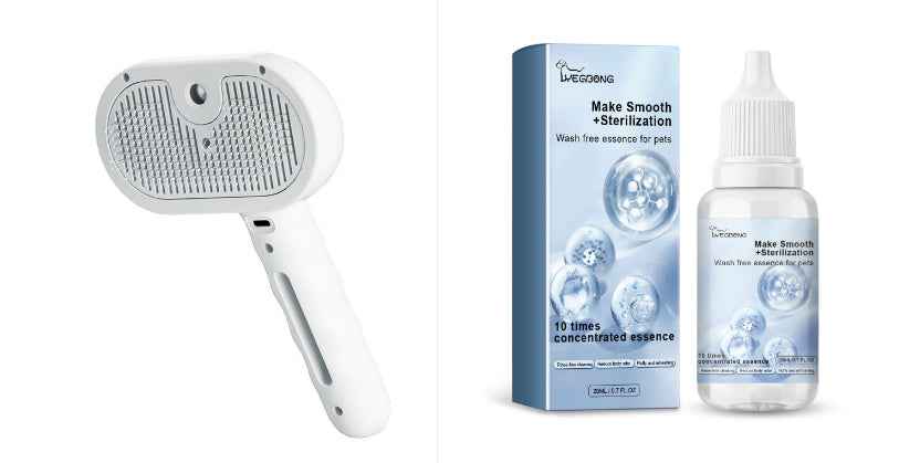Waterless Spray Pet Grooming Comb – Dog & Cat Hair Remover Brush
