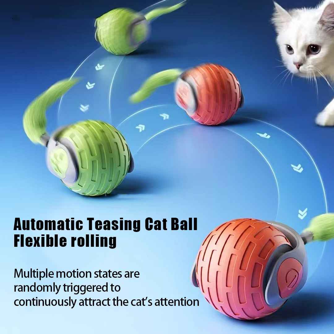 Interactive Automatic Cat Toy Ball – USB Rechargeable Rolling Toy