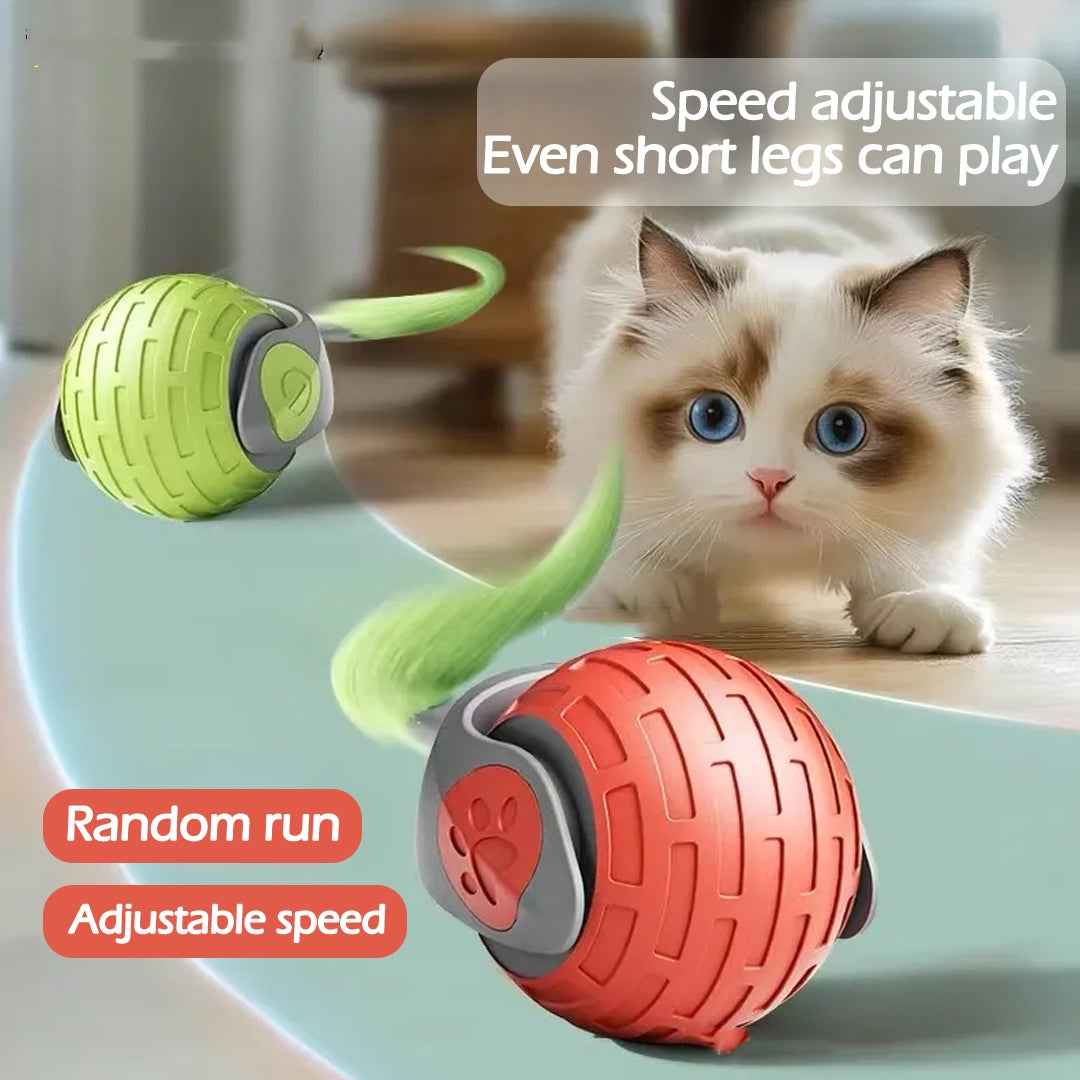 Interactive Automatic Cat Toy Ball – USB Rechargeable Rolling Toy