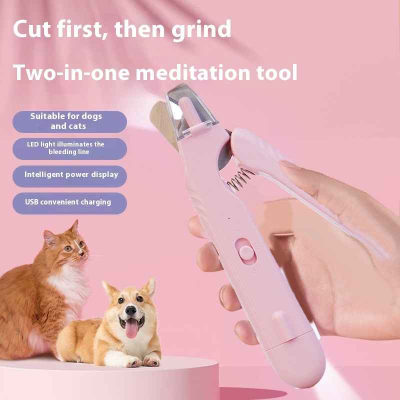 2-in-1 Dog & Cat Nail Clippers with LED Light & Nail Grinder
