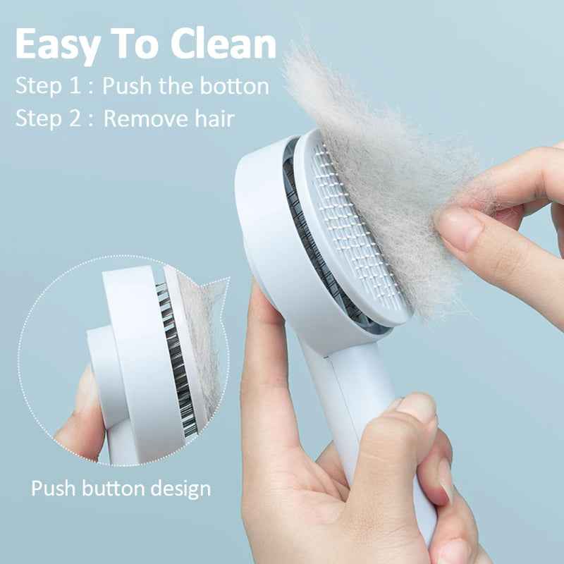Self-Cleaning Dog & Cat Slicker Brush – Pet Hair Remover & Comb