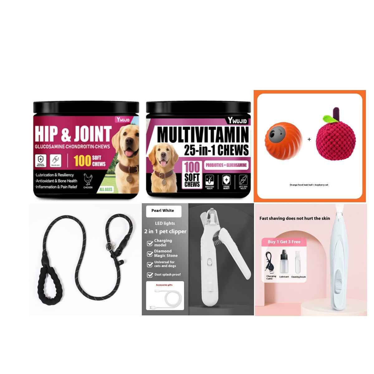 2-in-1 Dog & Cat Nail Clippers with LED Light & Nail Grinder
