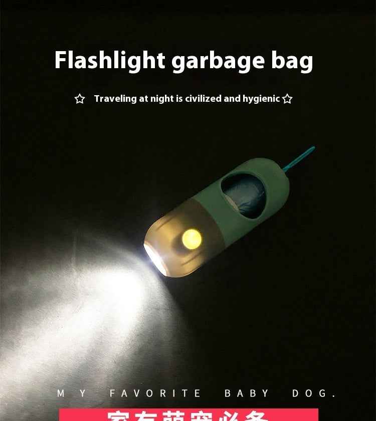 LED Light Dog Poop Bag Dispenser – Portable Pet Waste Holder