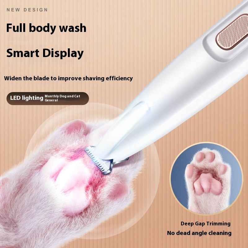 Dog Paw Trimmer with LED Light – Cordless Pet Hair Clipper