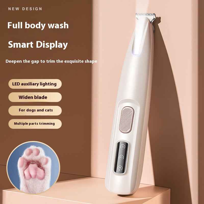 Dog Paw Trimmer with LED Light – Cordless Pet Hair Clipper