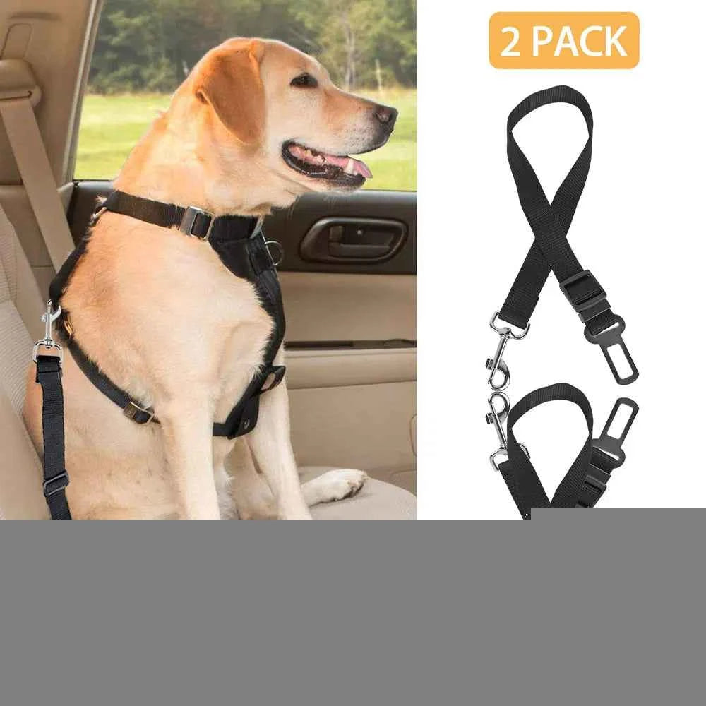 2-Pack Dog Car Seat Belt – Adjustable Pet Safety Leash for Cars