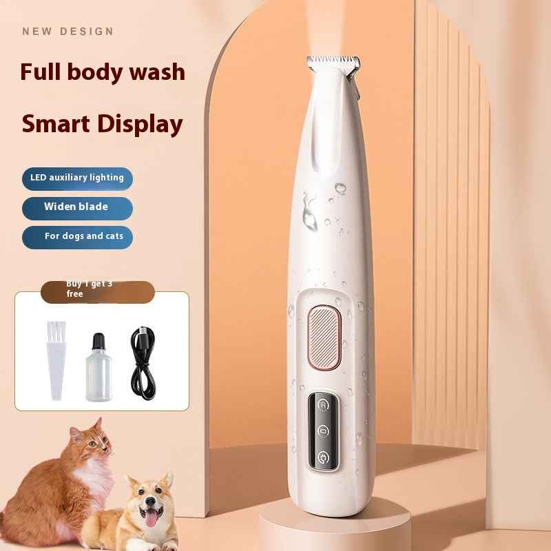 Dog Paw Trimmer with LED Light – Cordless Pet Hair Clipper